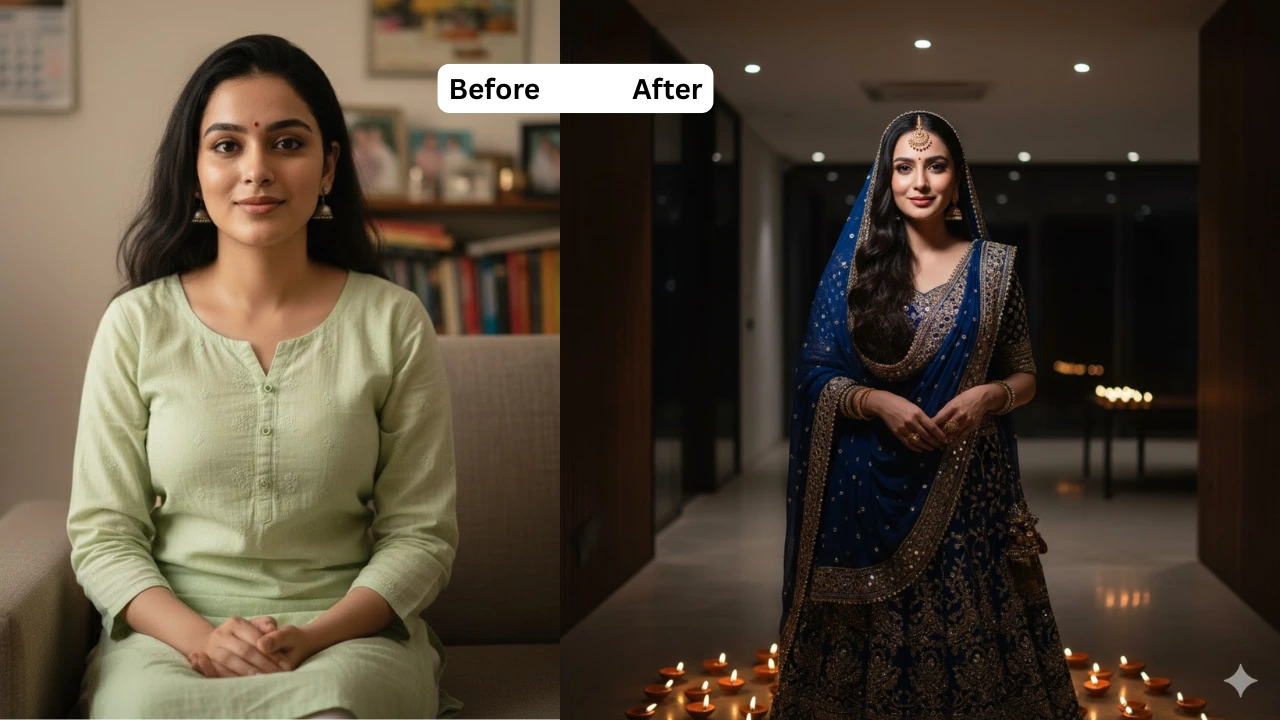 10 Gemini Diwali photo prompts for girls 1