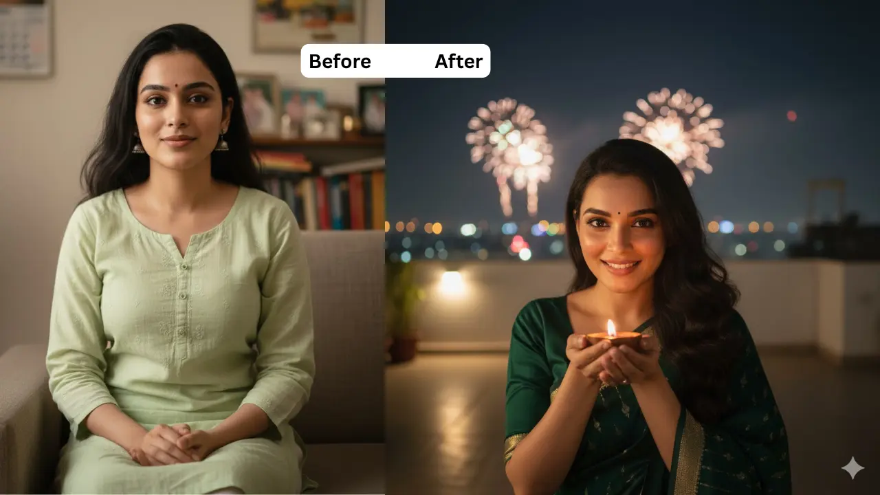 10 Gemini Diwali photo prompts for girls 5