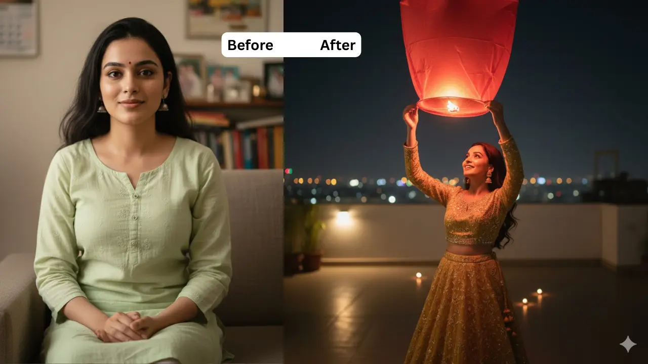 10 Gemini Diwali photo prompts for girls 4