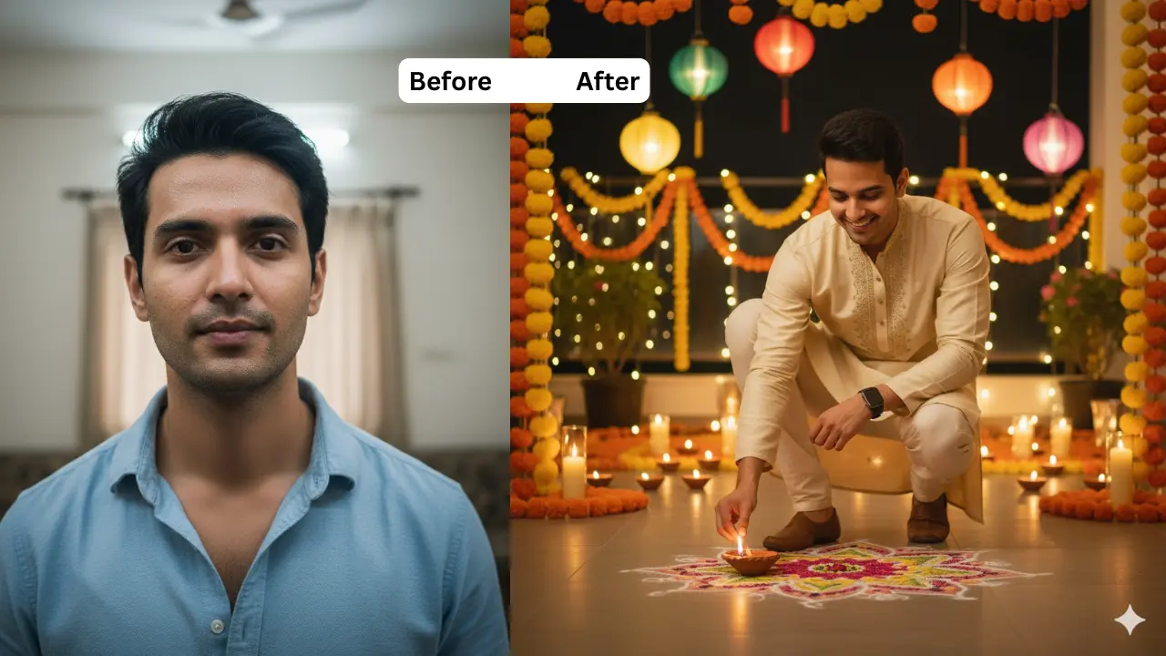 10 Gemini Diwali photo prompts for boys 5